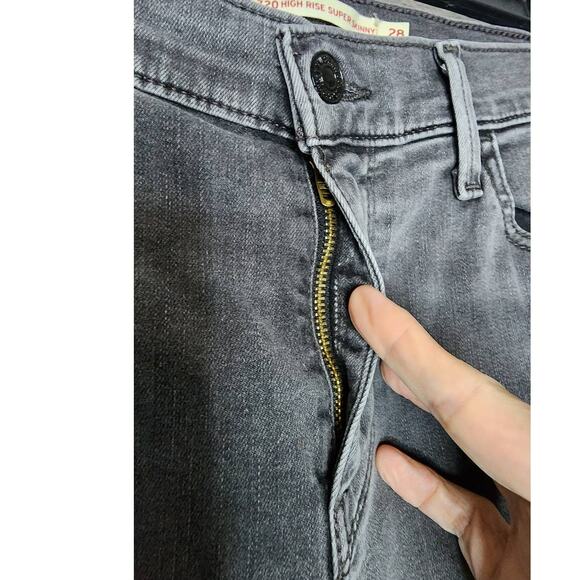 Levi's Womens Gray 720 High Rise Super Skinny Jeans 28 - Picture 6 of 10